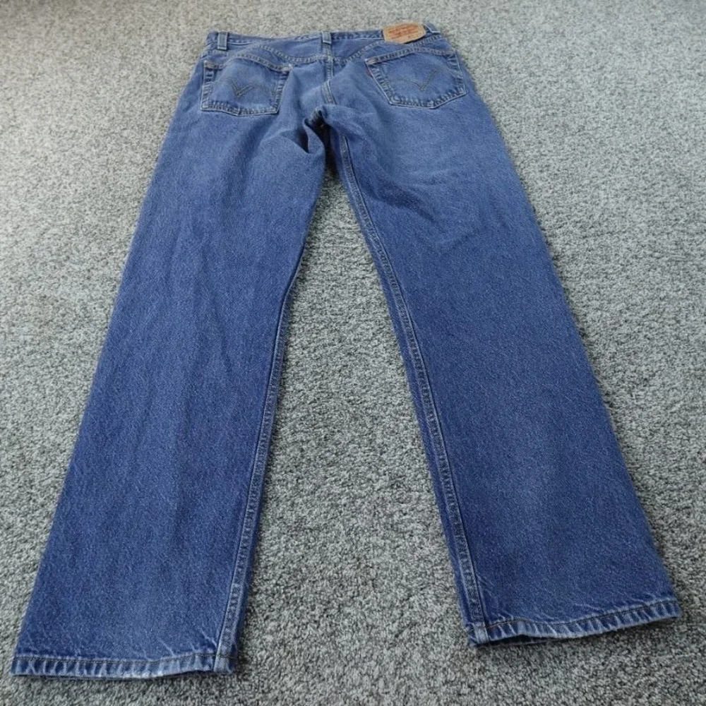 Levis Jeans Mens 36X34 Dark Blue Denim‎ Pants 505 Regular Fit Straight Leg Y2K